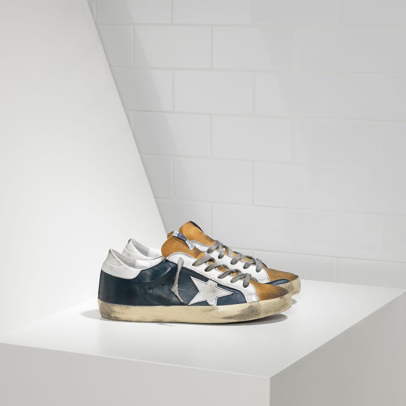 Golden Goose Super Star Sneakers In Leather With Leather Star Women